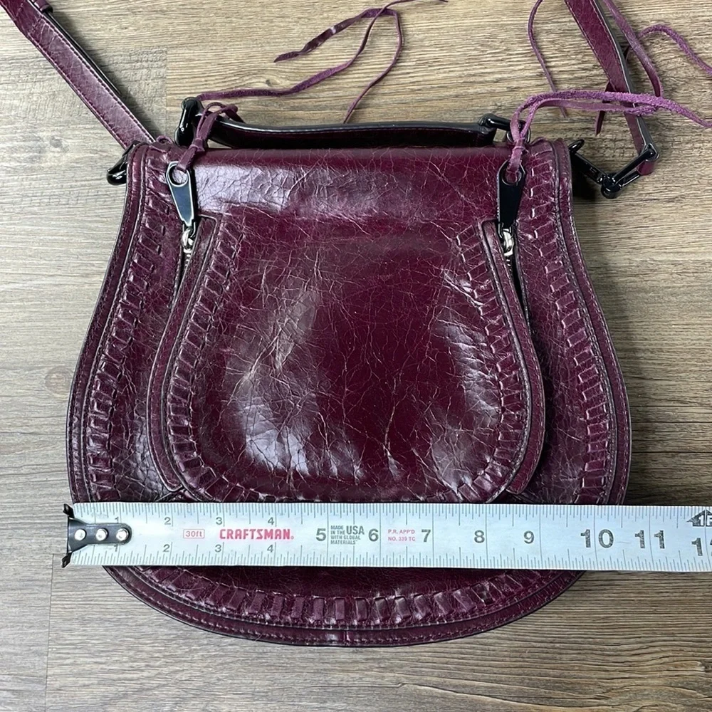 Rebecca Minkoff Small Vanity Saddle, Dark Cherry Messenger Cross Body Handbag
